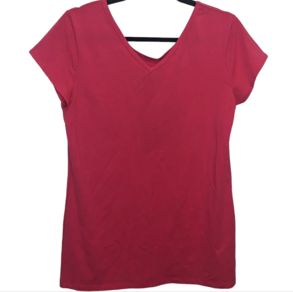 NWT Attitudes by Renee Pink Reversible V-Neck/Crew Neck T-Shirt - Size M πΈπ - Picture 2 of 12